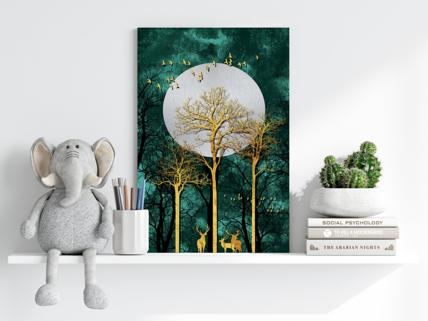 Golden Deers Aluminum Print.