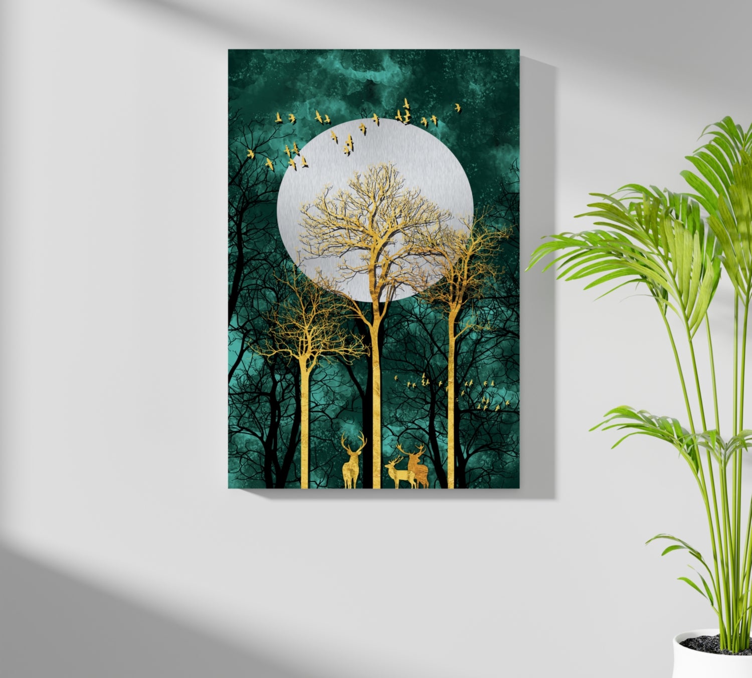 Golden Deers Aluminum Print.