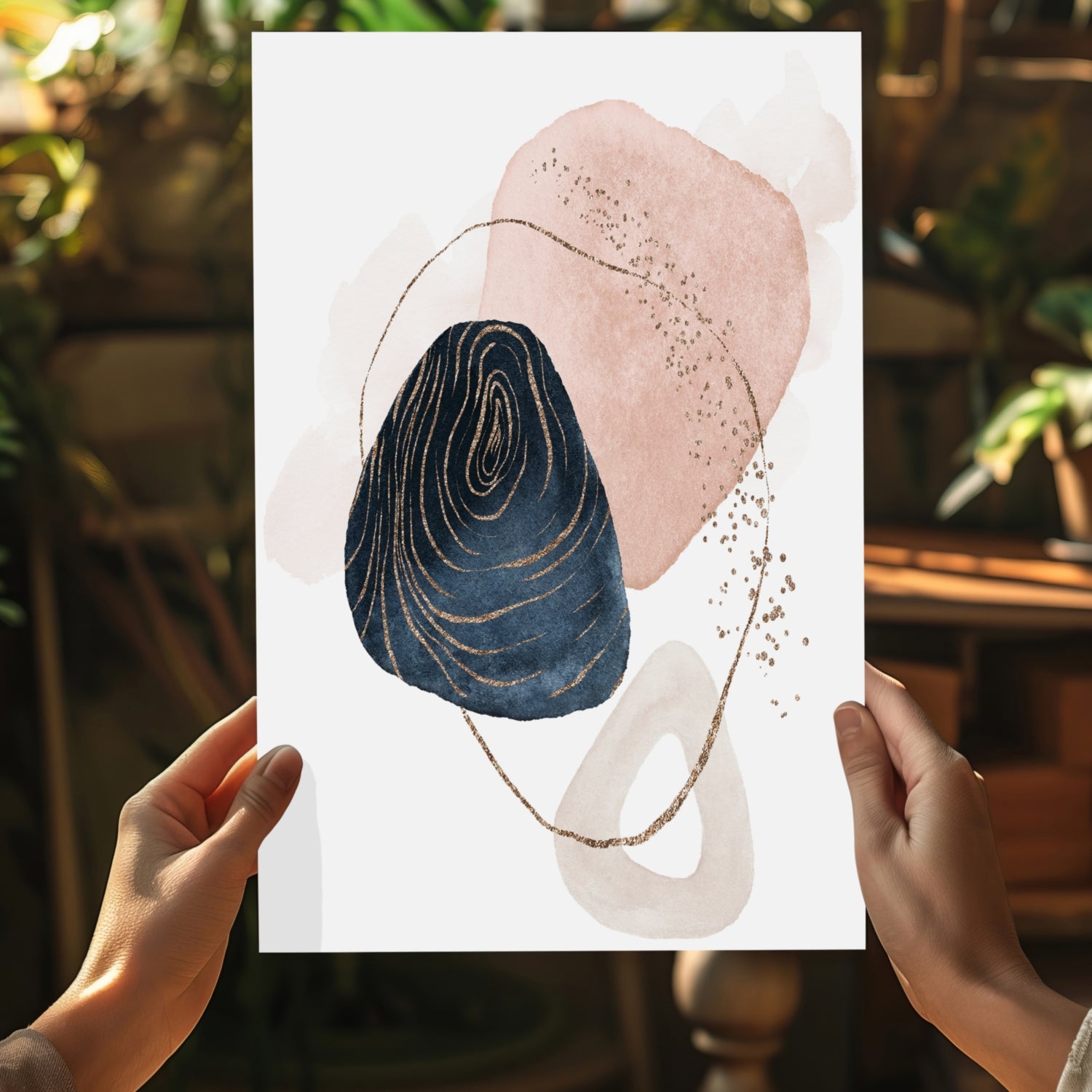 Line Art Modern Shape V1 Aluminum Print.