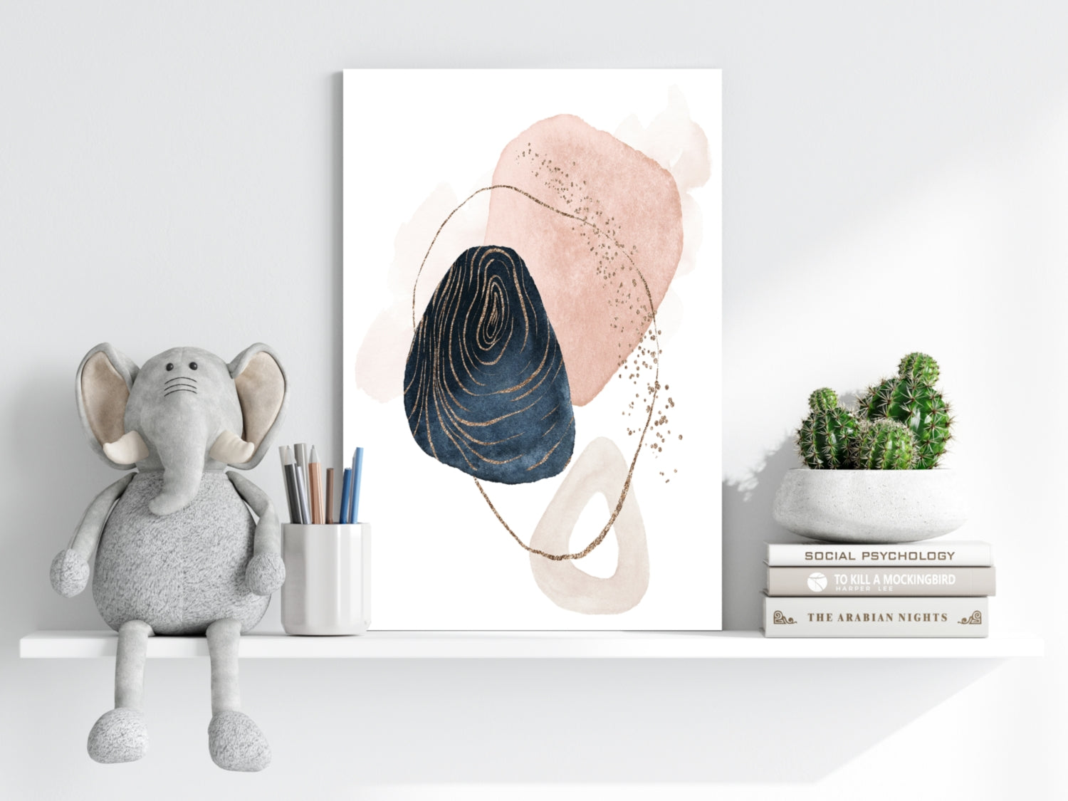 Line Art Modern Shape V1 Aluminum Print.