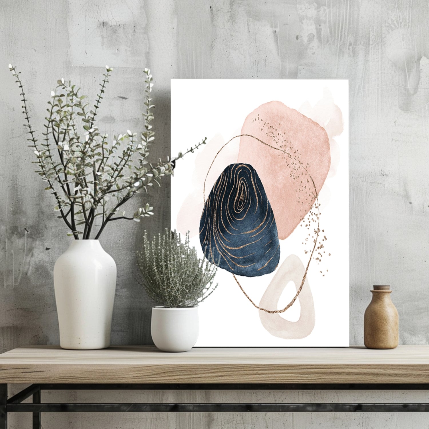 Line Art Modern Shape V1 Aluminum Print.