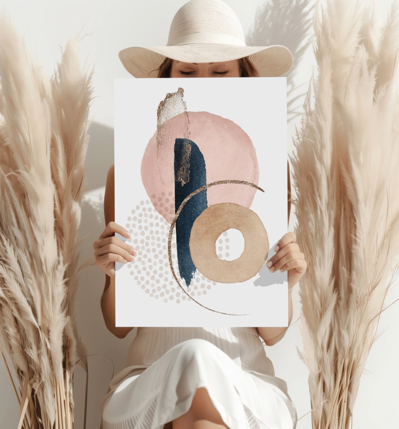 Line Art Modern Shape V2 Aluminum Print.