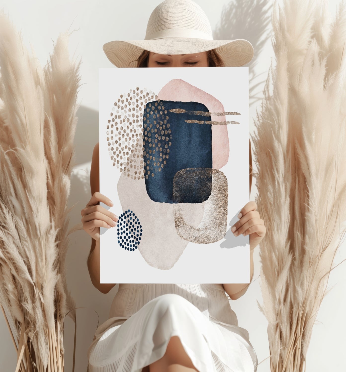 Line Art Modern Shape V3 Aluminum Print.