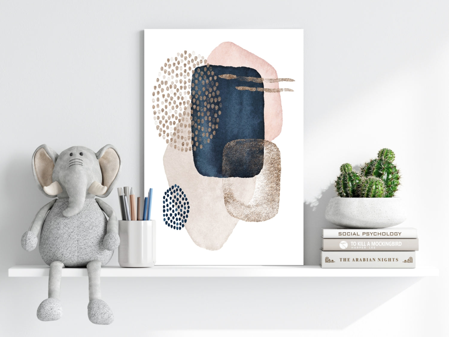 Line Art Modern Shape V3 Aluminum Print.