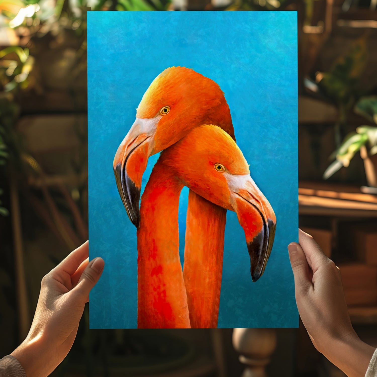 Flamingos Aluminum Print.