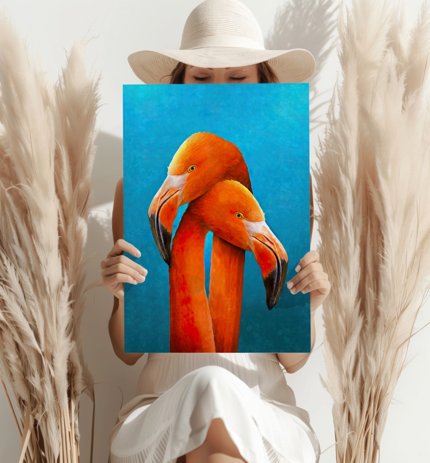 Flamingos Aluminum Print.
