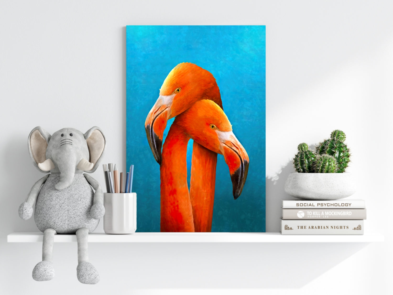 Flamingos Aluminum Print.