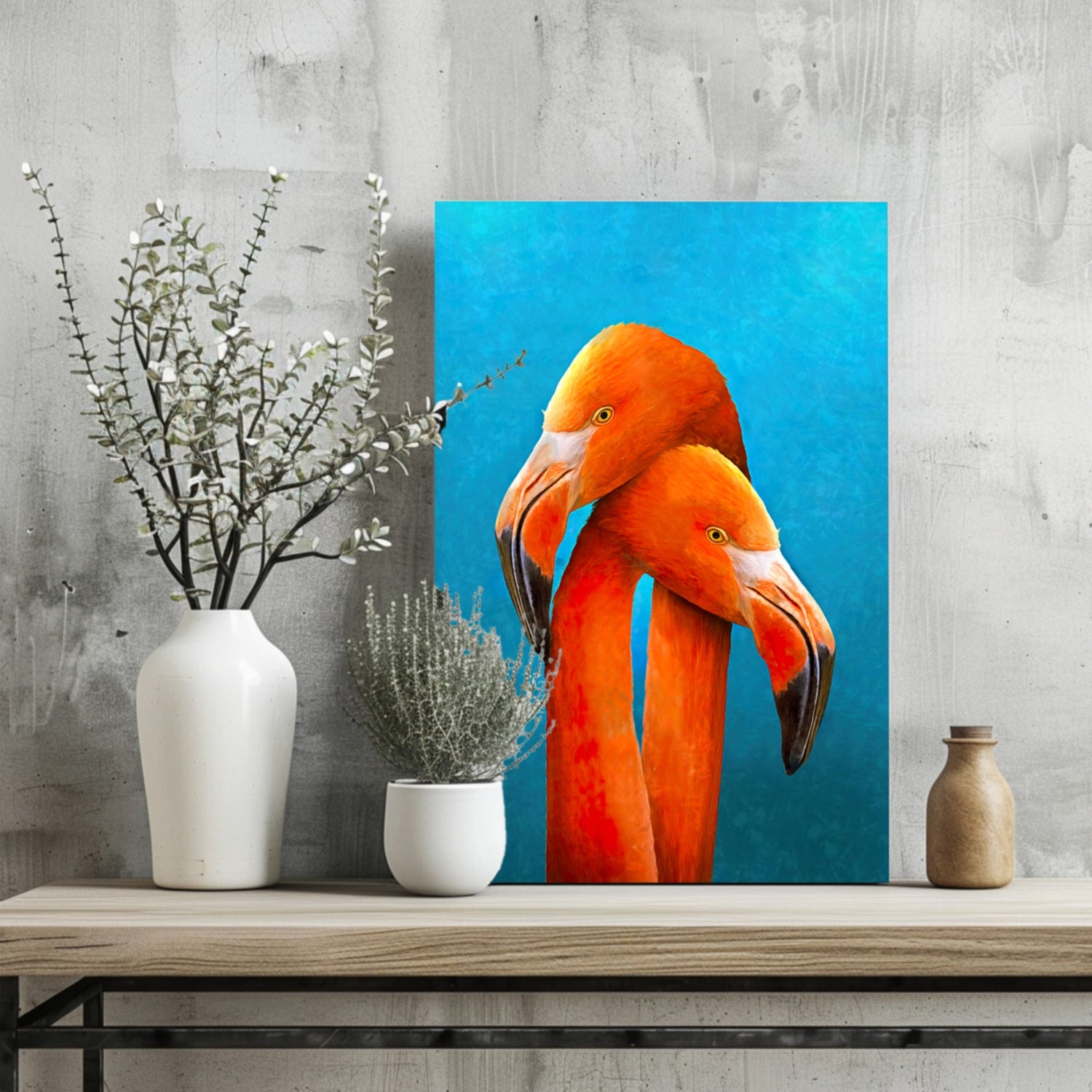 Flamingos Aluminum Print.