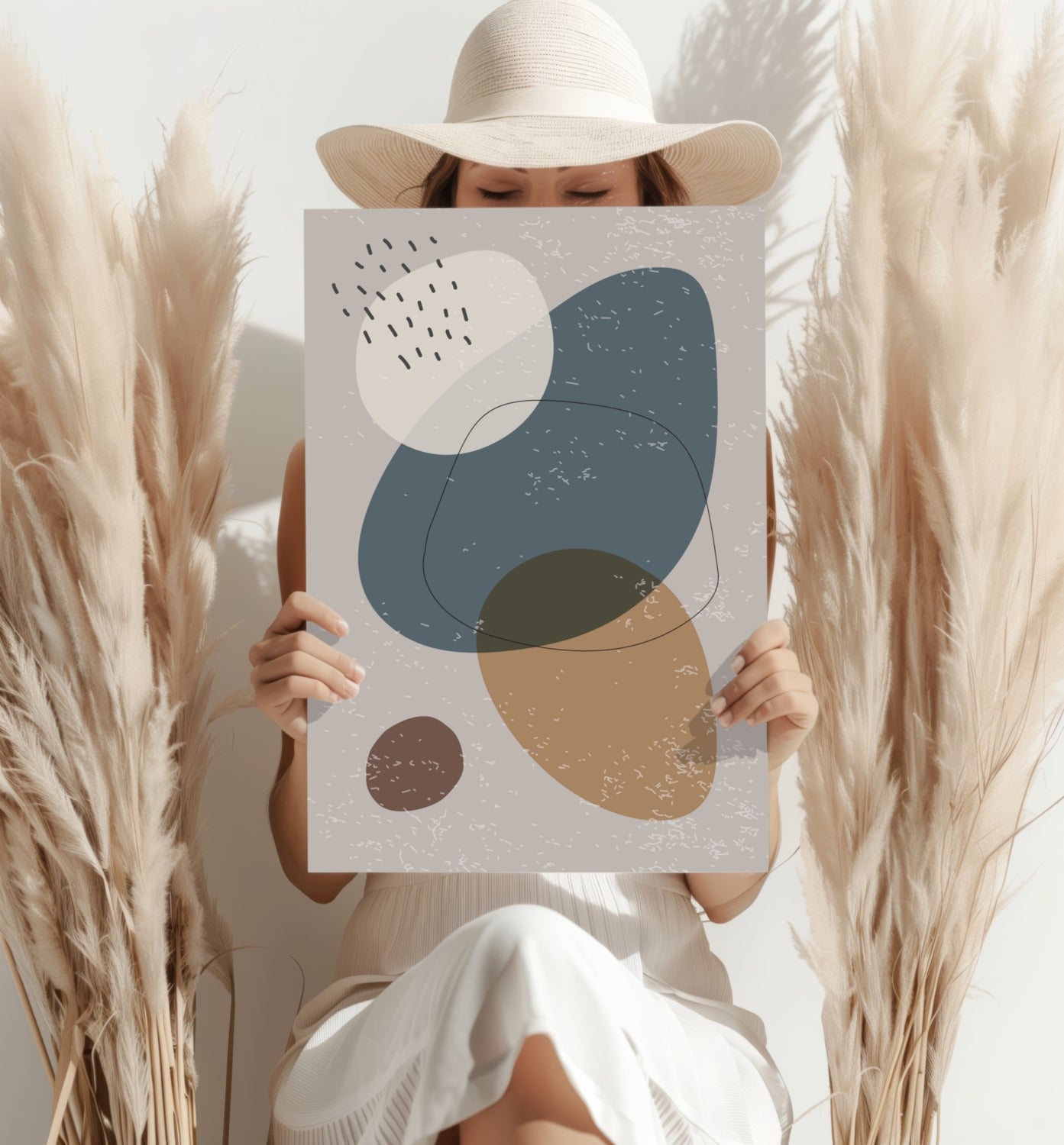 Line Art Modern Shape V4 Aluminum Print.