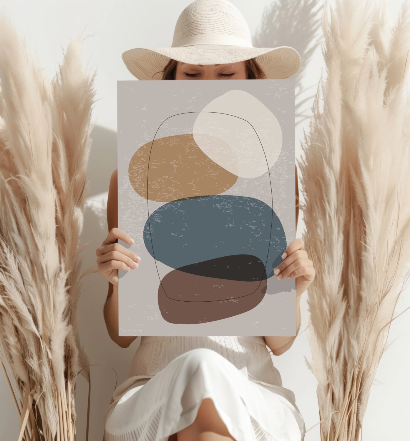 Line Art Modern Shape V5 Aluminum Print.