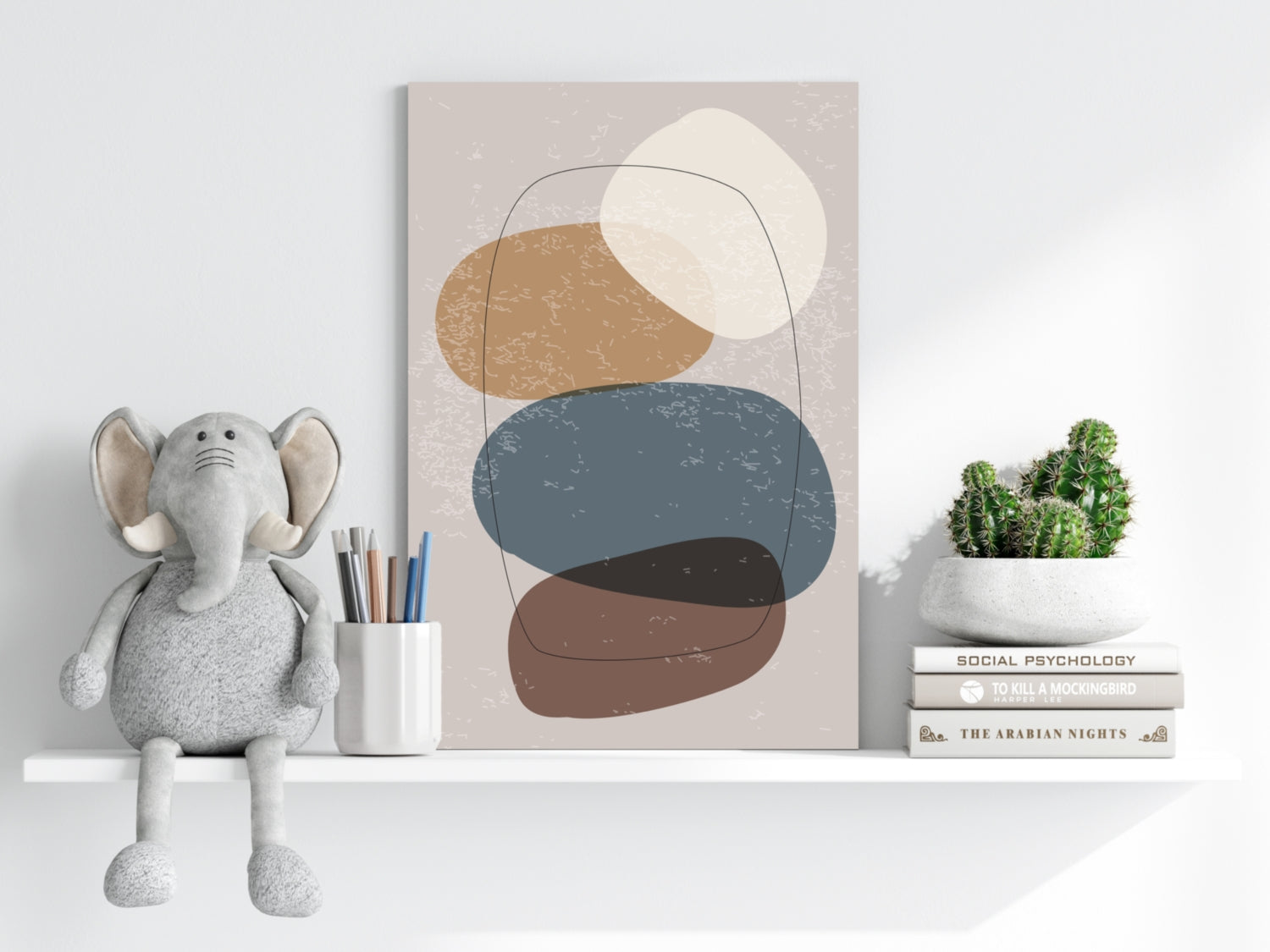 Line Art Modern Shape V5 Aluminum Print.