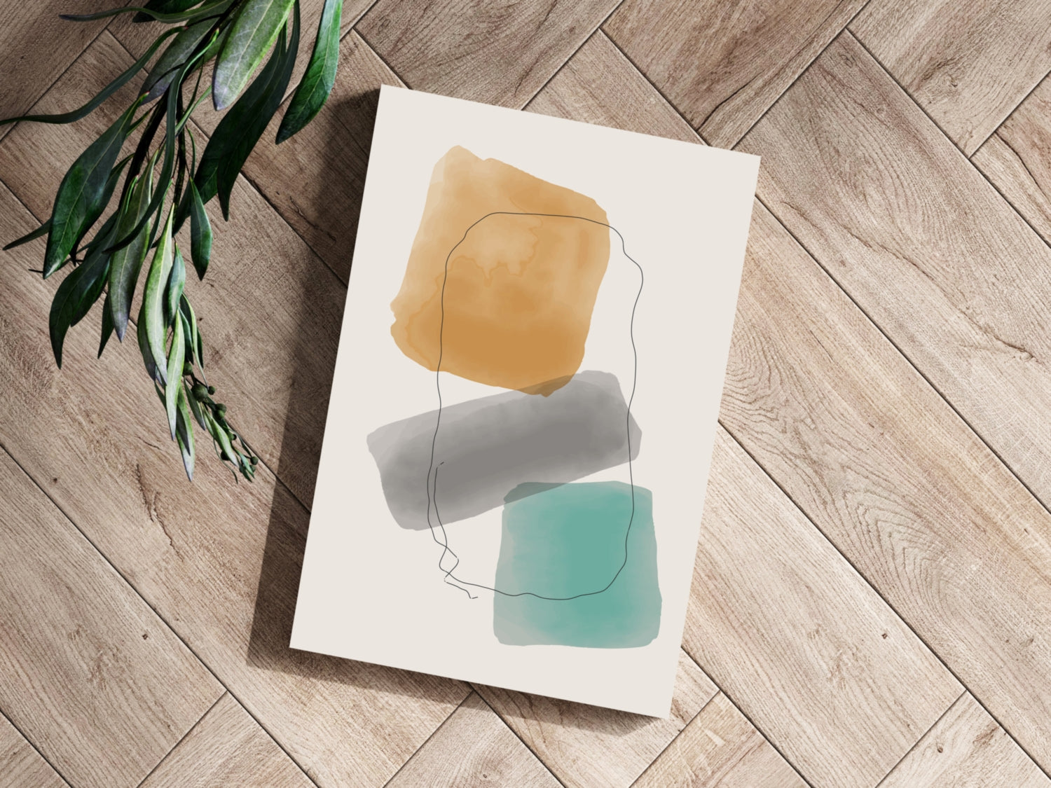 Line Art Modern Shape V6 Aluminum Print.