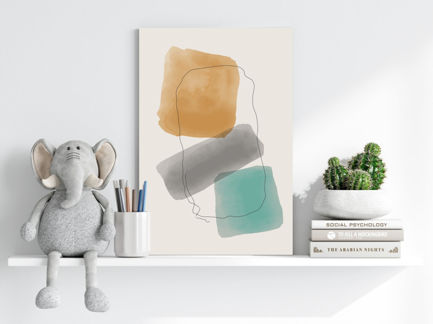 Line Art Modern Shape V6 Aluminum Print.