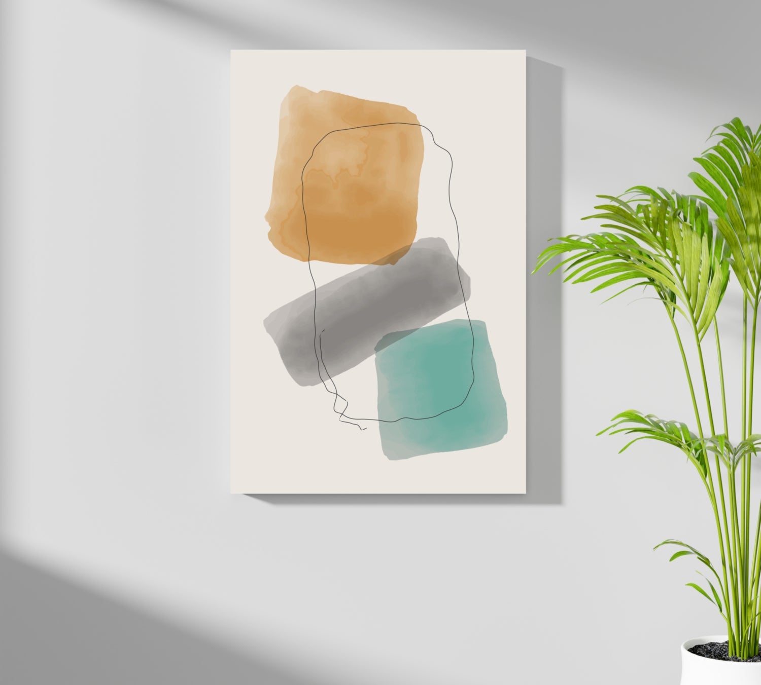 Line Art Modern Shape V6 Aluminum Print.