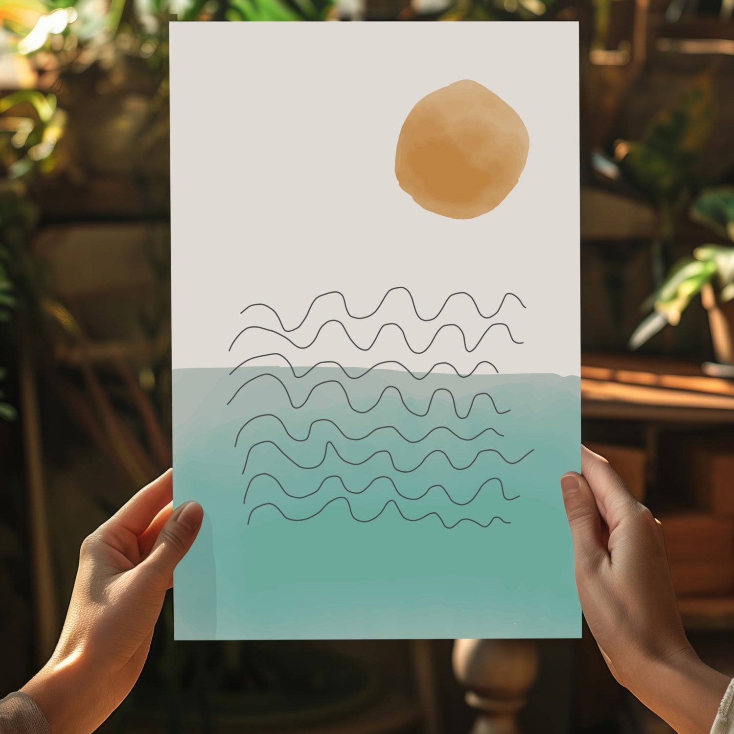 Line Art Modern Shape V7 Aluminum Print.