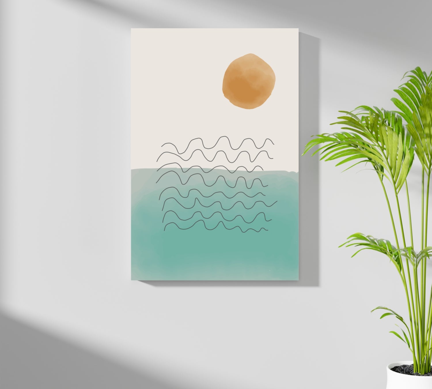 Line Art Modern Shape V7 Aluminum Print.