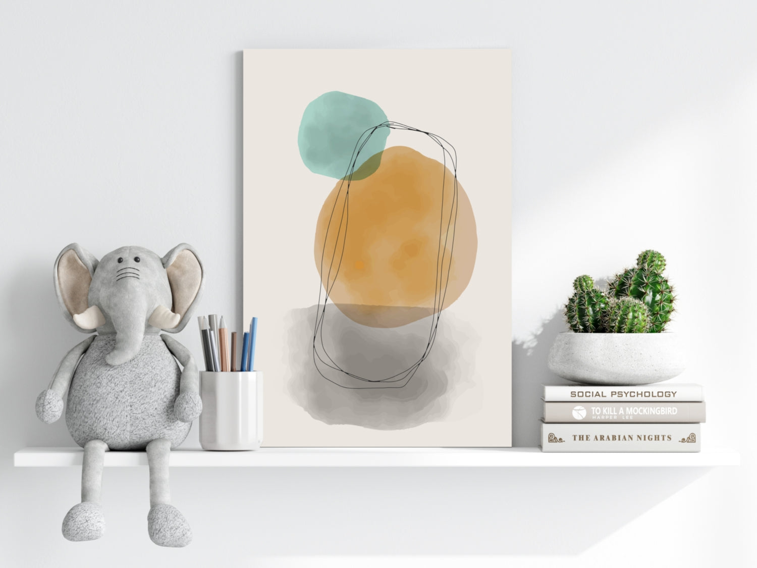 Line Art Modern Shape V8 Aluminum Print.