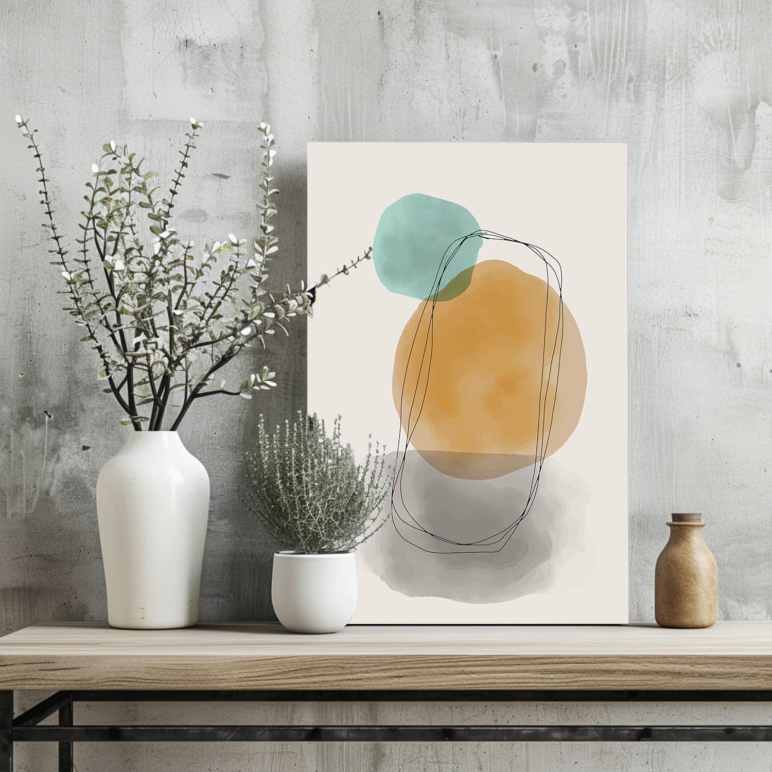 Line Art Modern Shape V8 Aluminum Print.