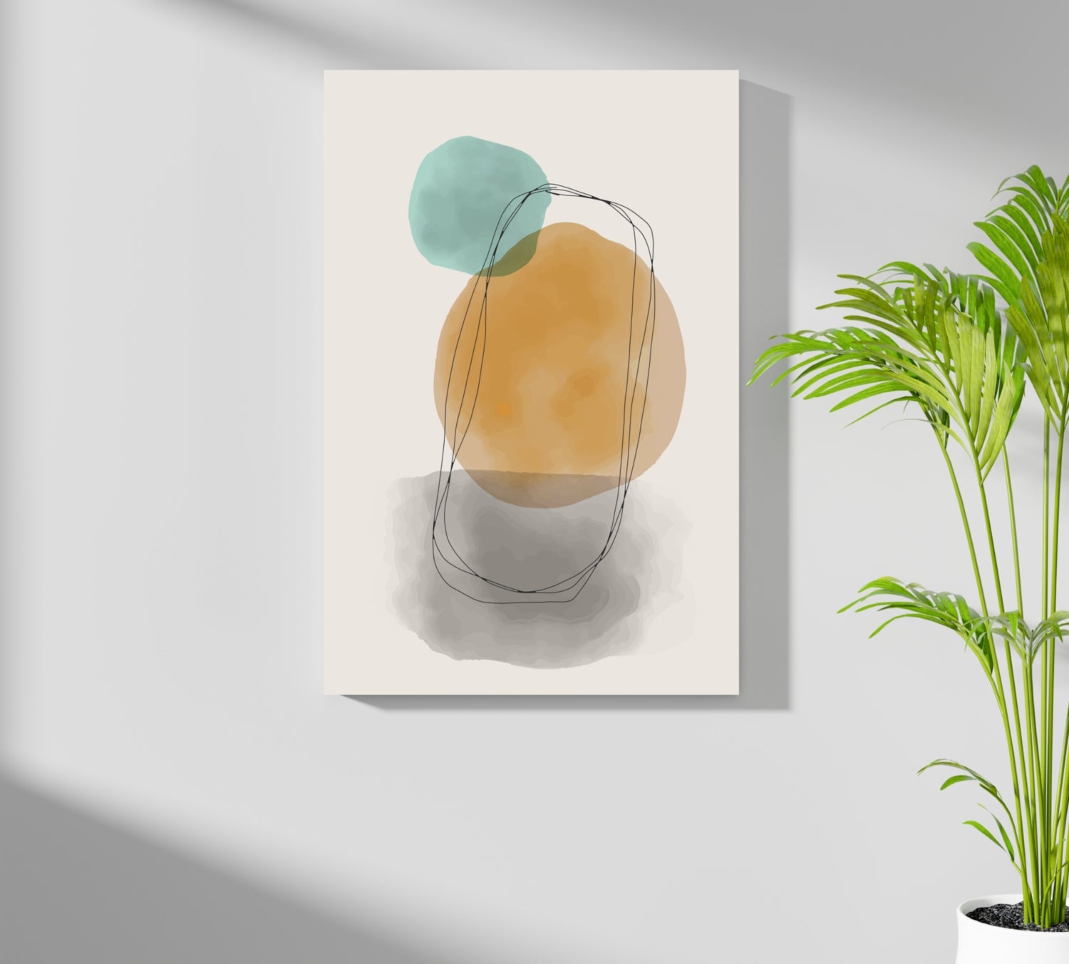 Line Art Modern Shape V8 Aluminum Print.