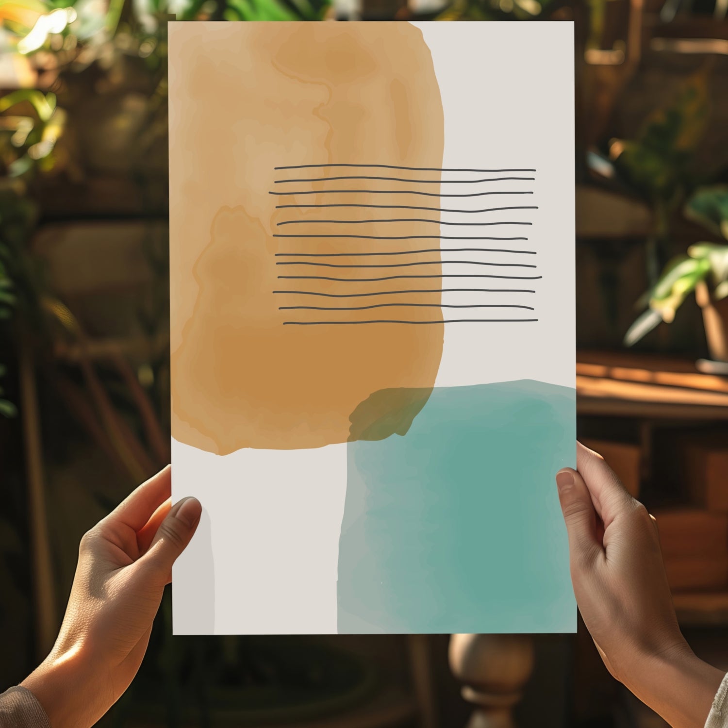 Line Art Modern Shape V9 Aluminum Print.