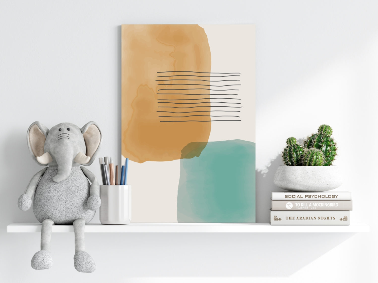 Line Art Modern Shape V9 Aluminum Print.