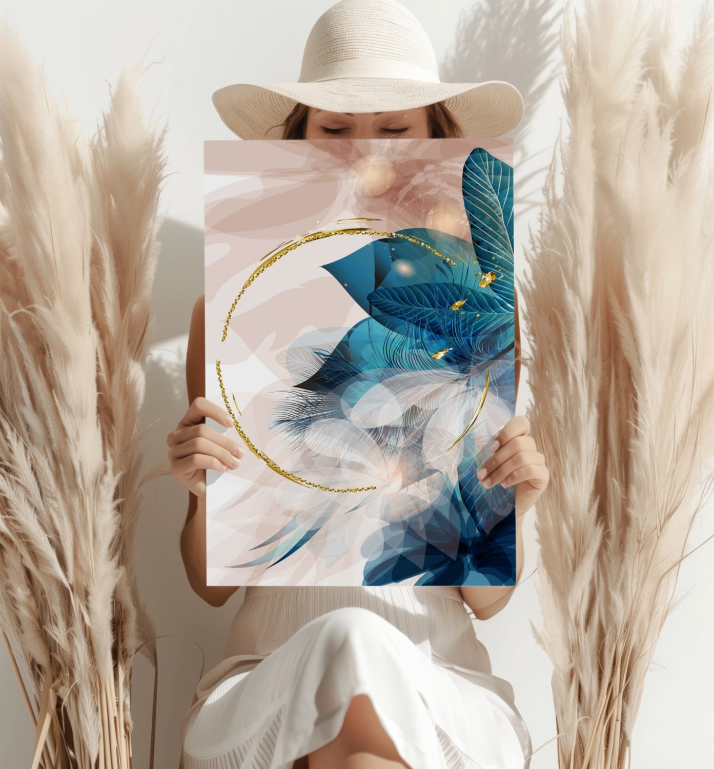 Abstract Teal Aluminum Print.