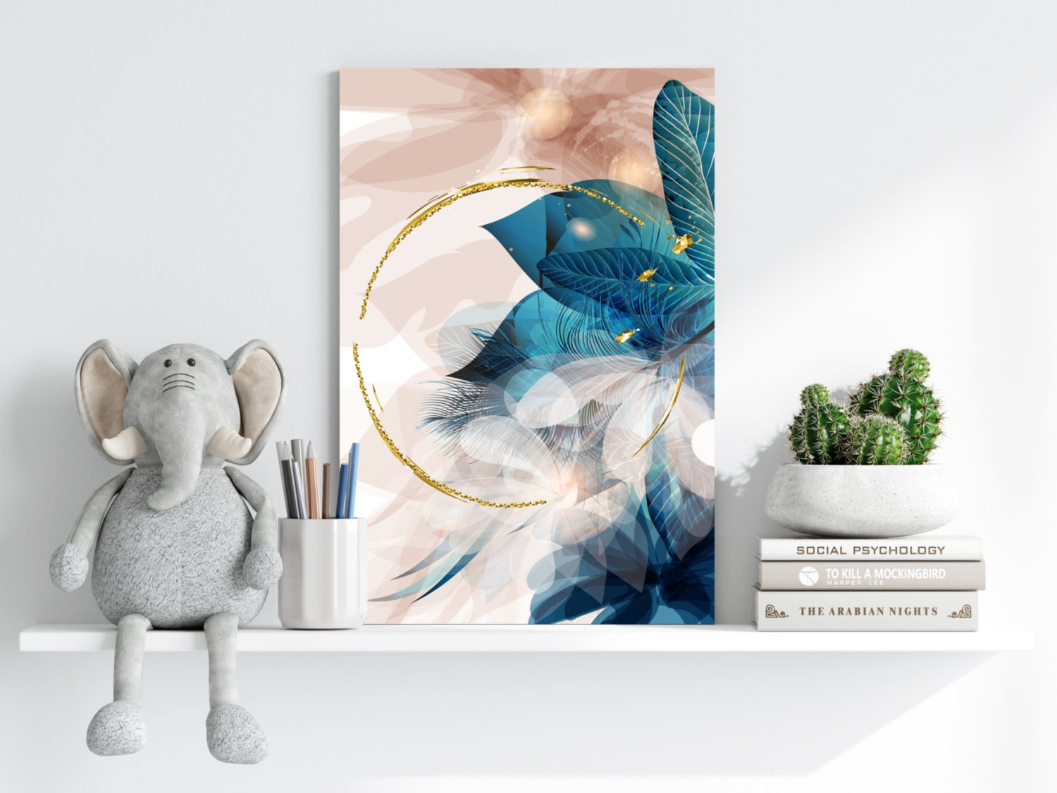 Abstract Teal Aluminum Print.