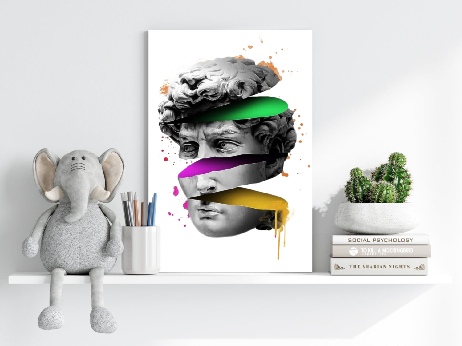 Statue Head Contemporary Aluminum Print.