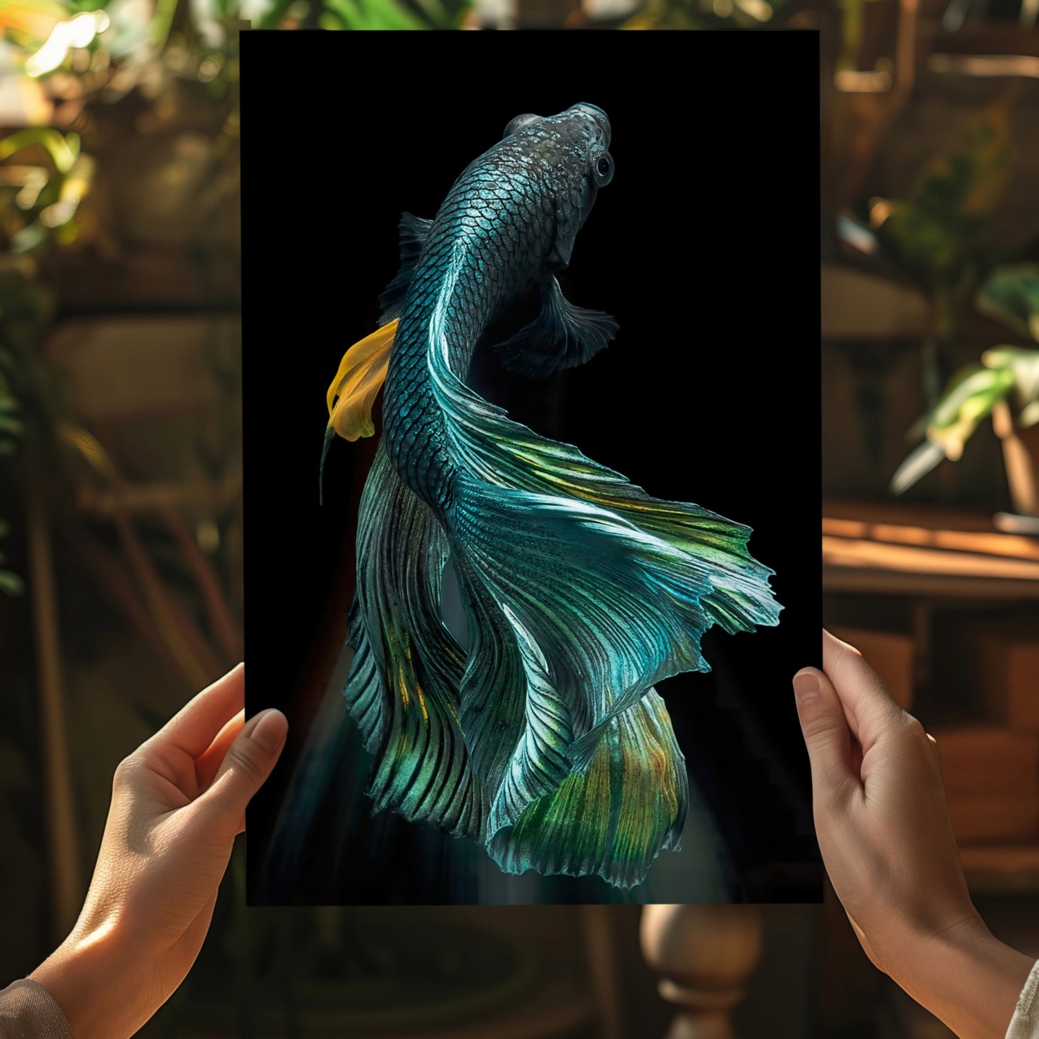 Koi Fish Aluminum Print.