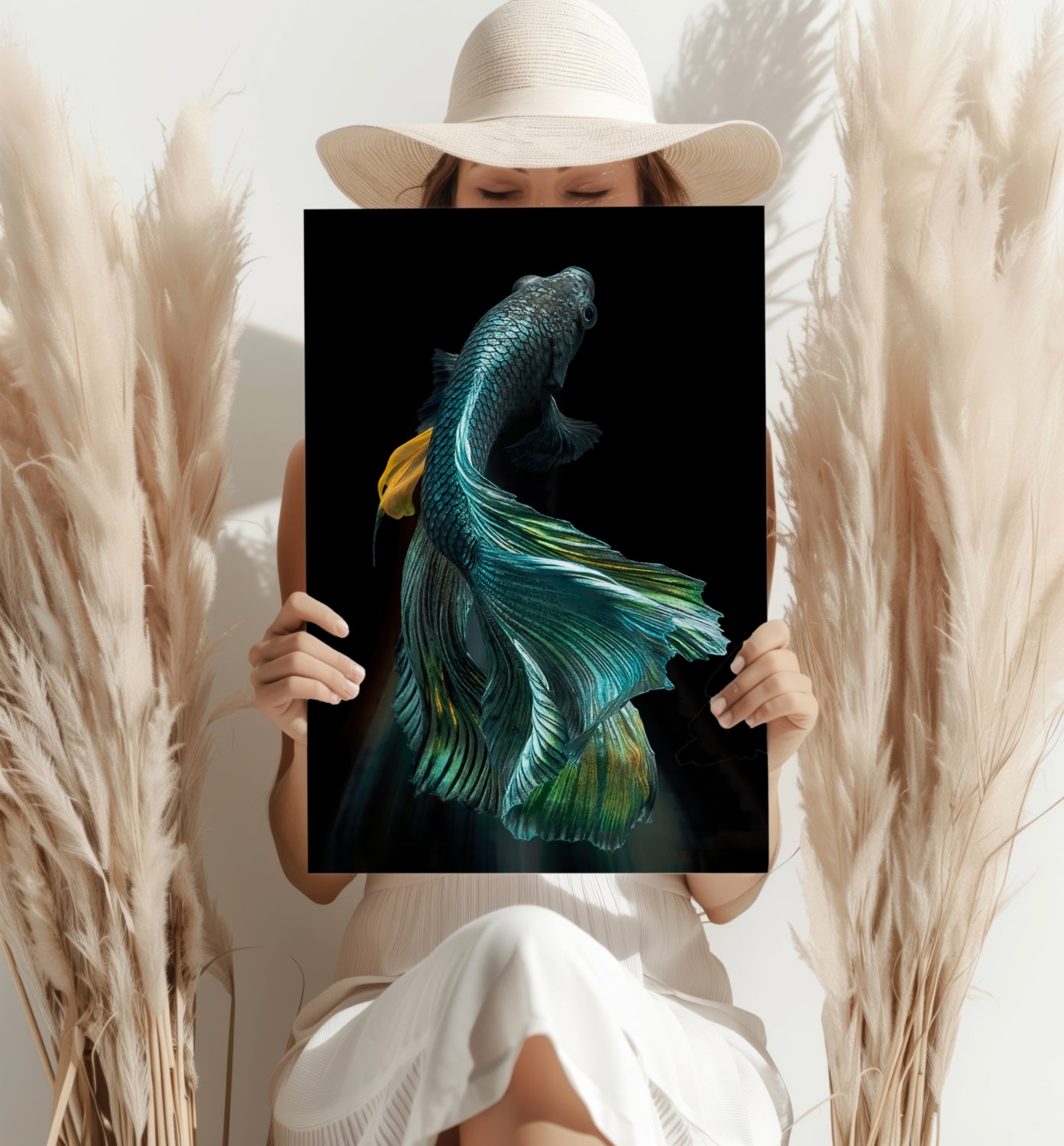 Koi Fish Aluminum Print.