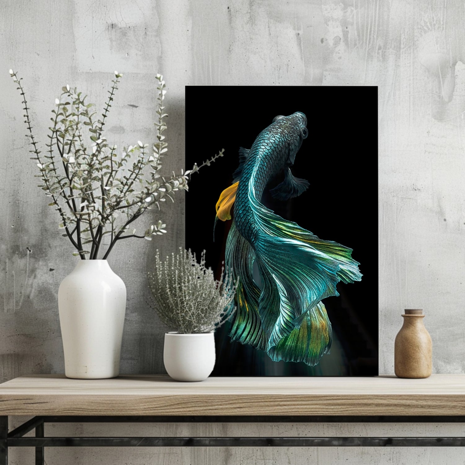 Koi Fish Aluminum Print.