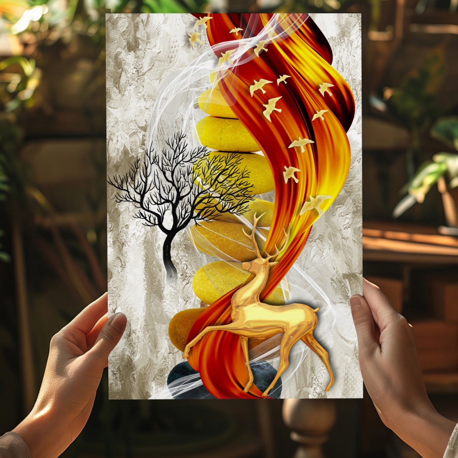 Abstract Deer Aluminum Print.