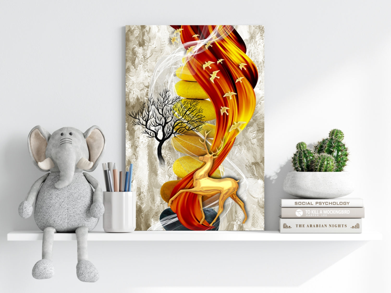 Abstract Deer Aluminum Print.