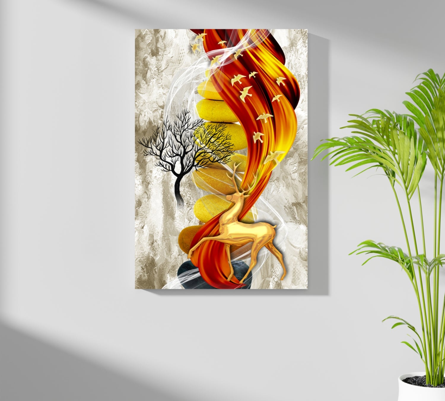 Abstract Deer Aluminum Print.