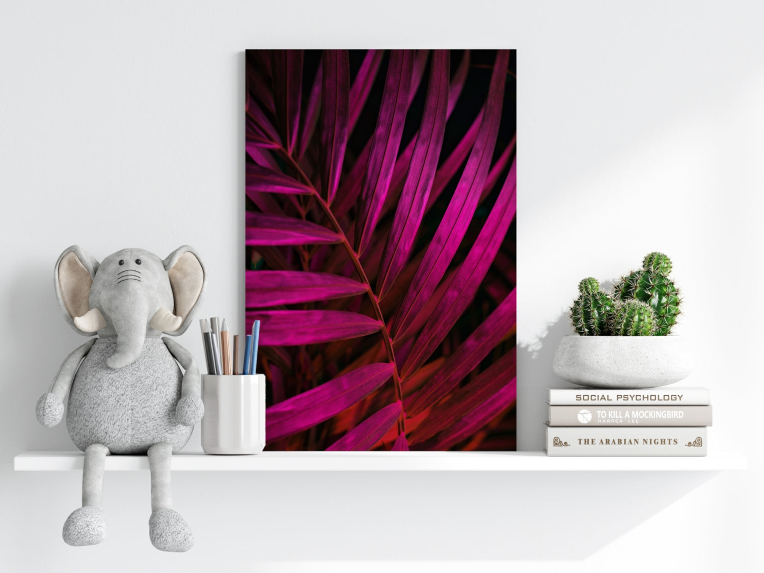 Fuschia Leaf Aluminum Print.