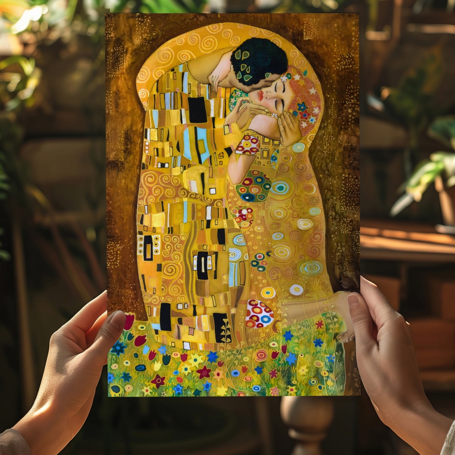Gustave Klimt Kiss Aluminum Print.