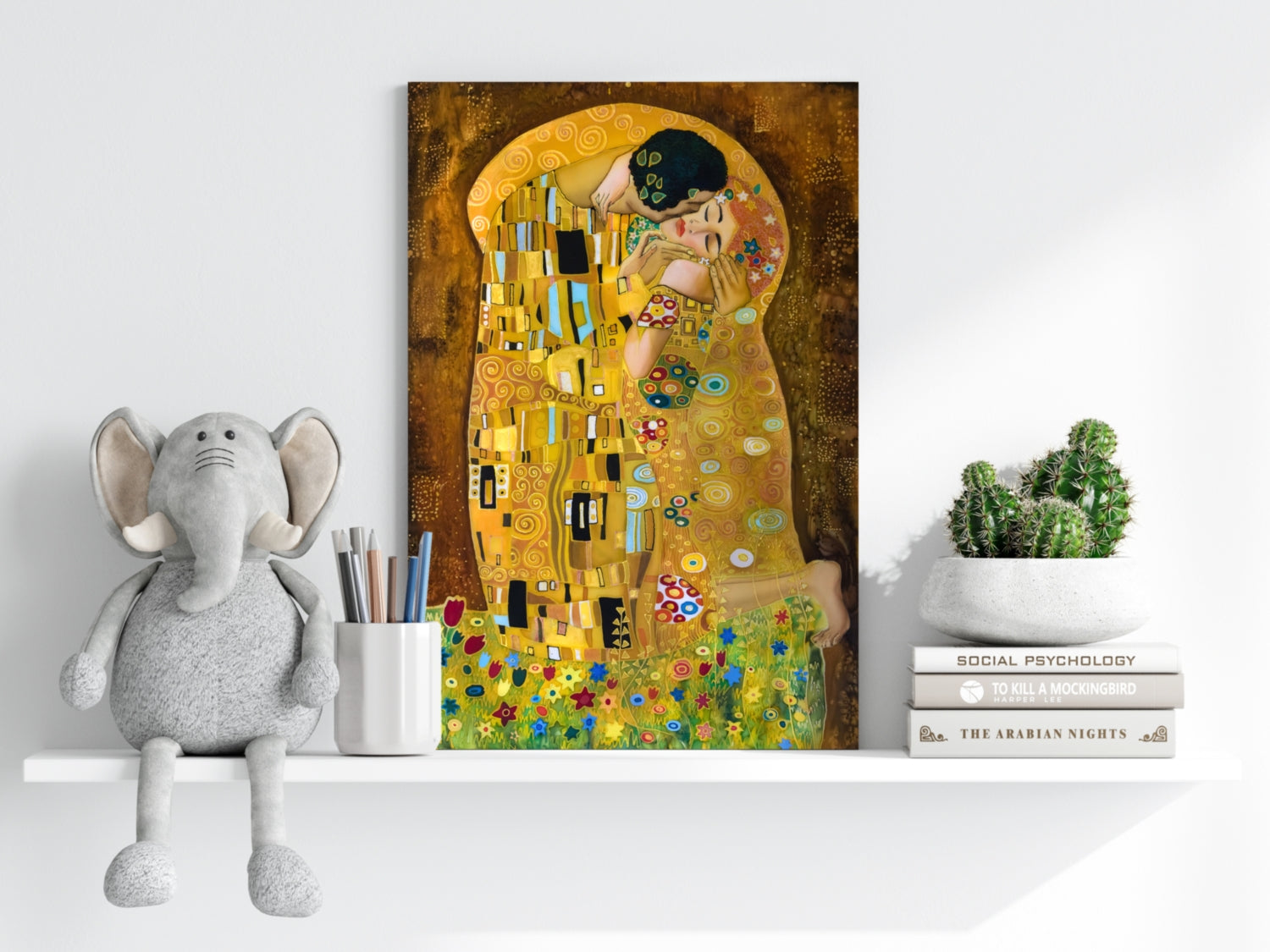 Gustave Klimt Kiss Aluminum Print.