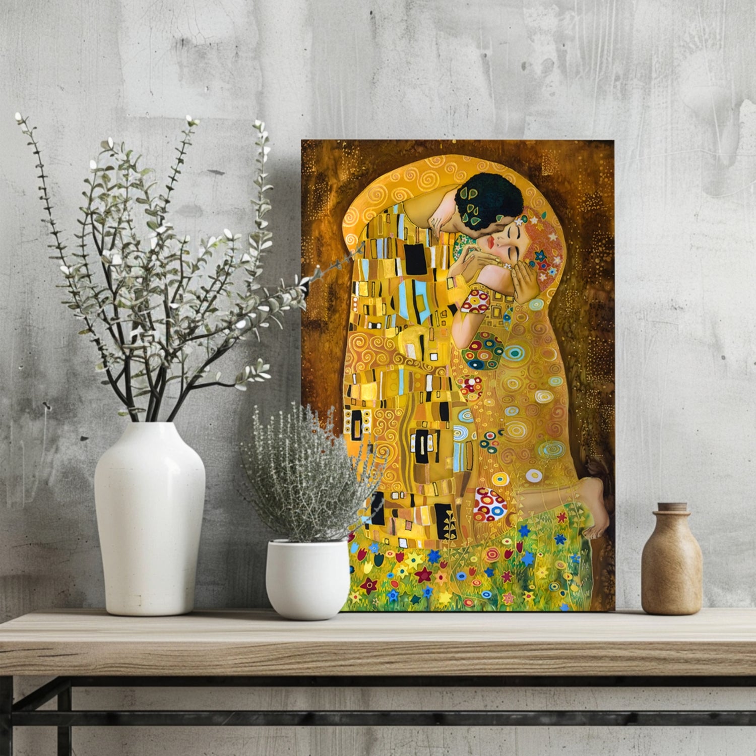 Gustave Klimt Kiss Aluminum Print.
