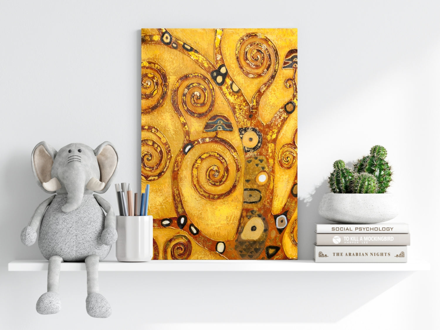 Gustave Klimt Style Aluminum Print.
