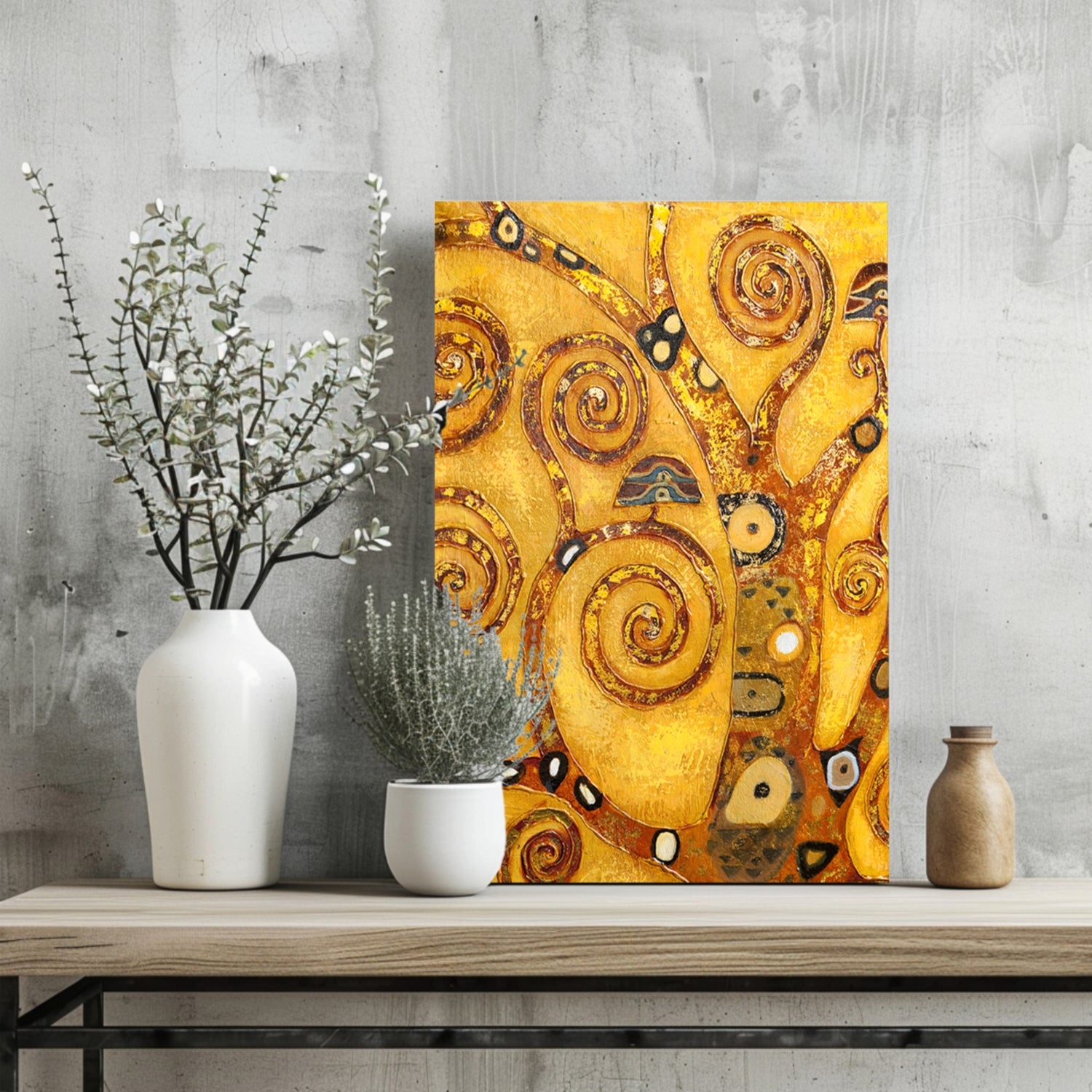 Gustave Klimt Style Aluminum Print.