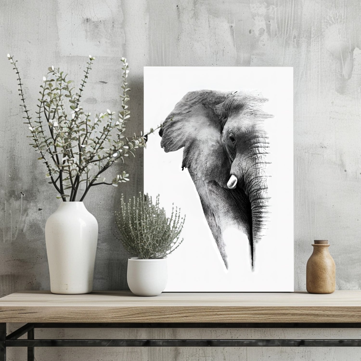 Elephant Aluminum Print.