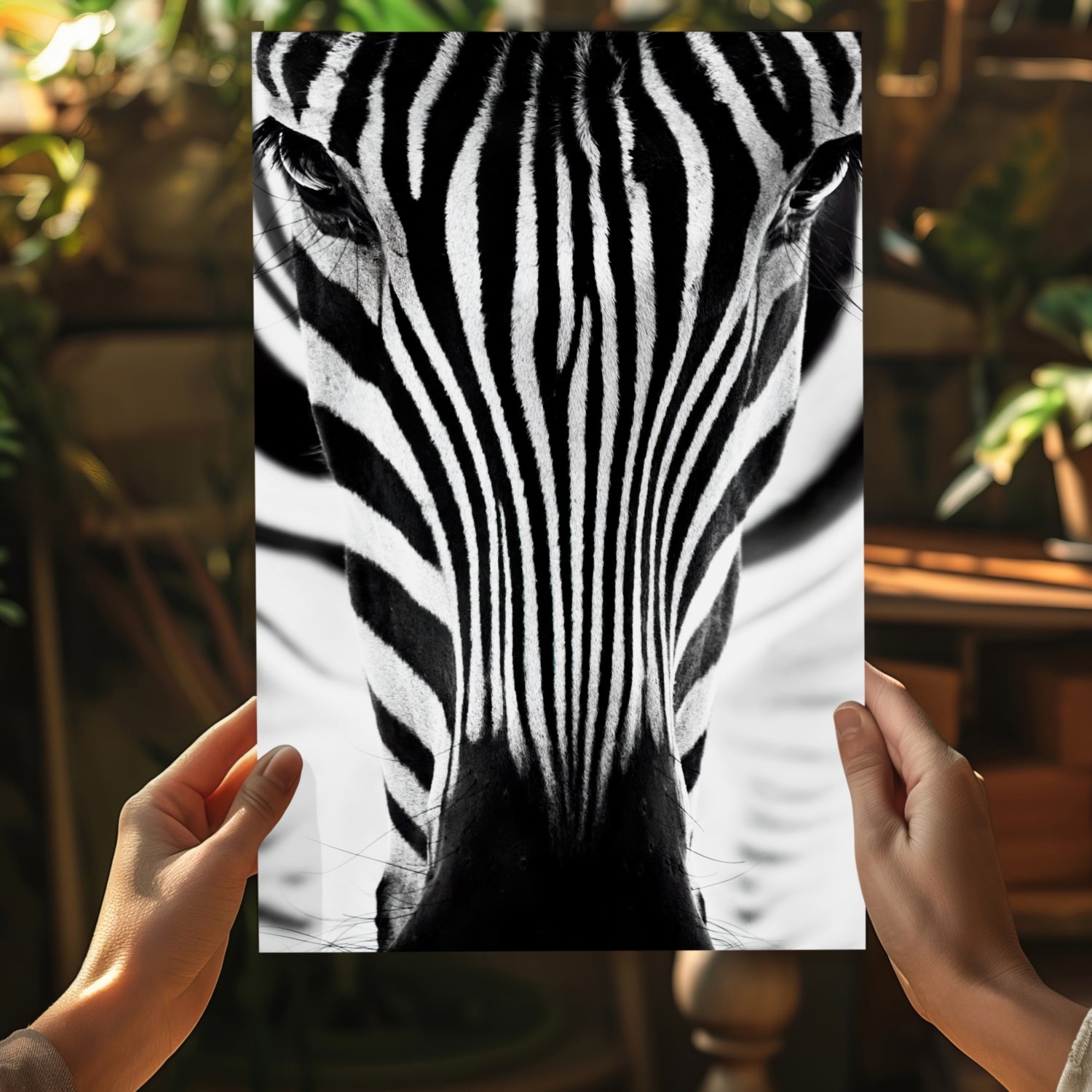 Zebra Portrait Aluminum Print.