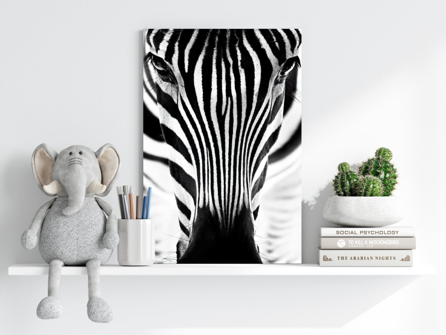 Zebra Portrait Aluminum Print.