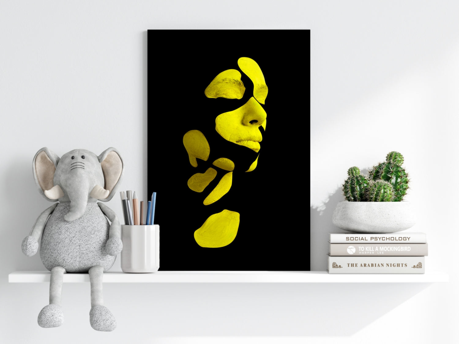 Woman in Style Yellow Aluminum Print.
