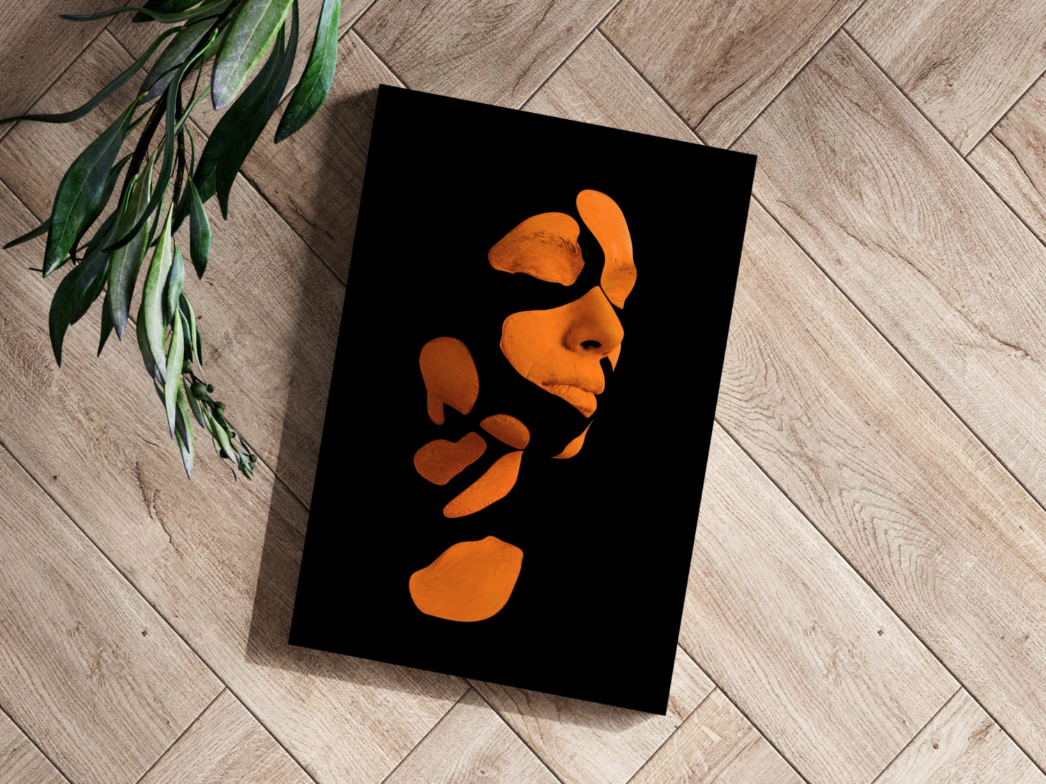 Woman in Style Orange Aluminum Print.