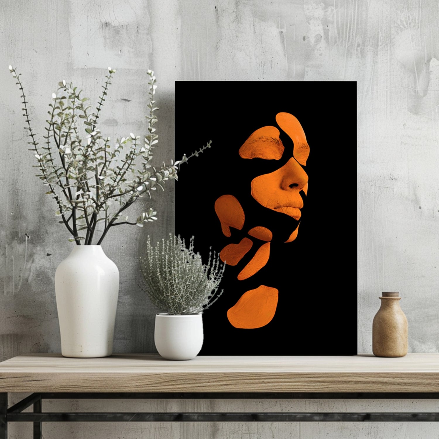 Woman in Style Orange Aluminum Print.