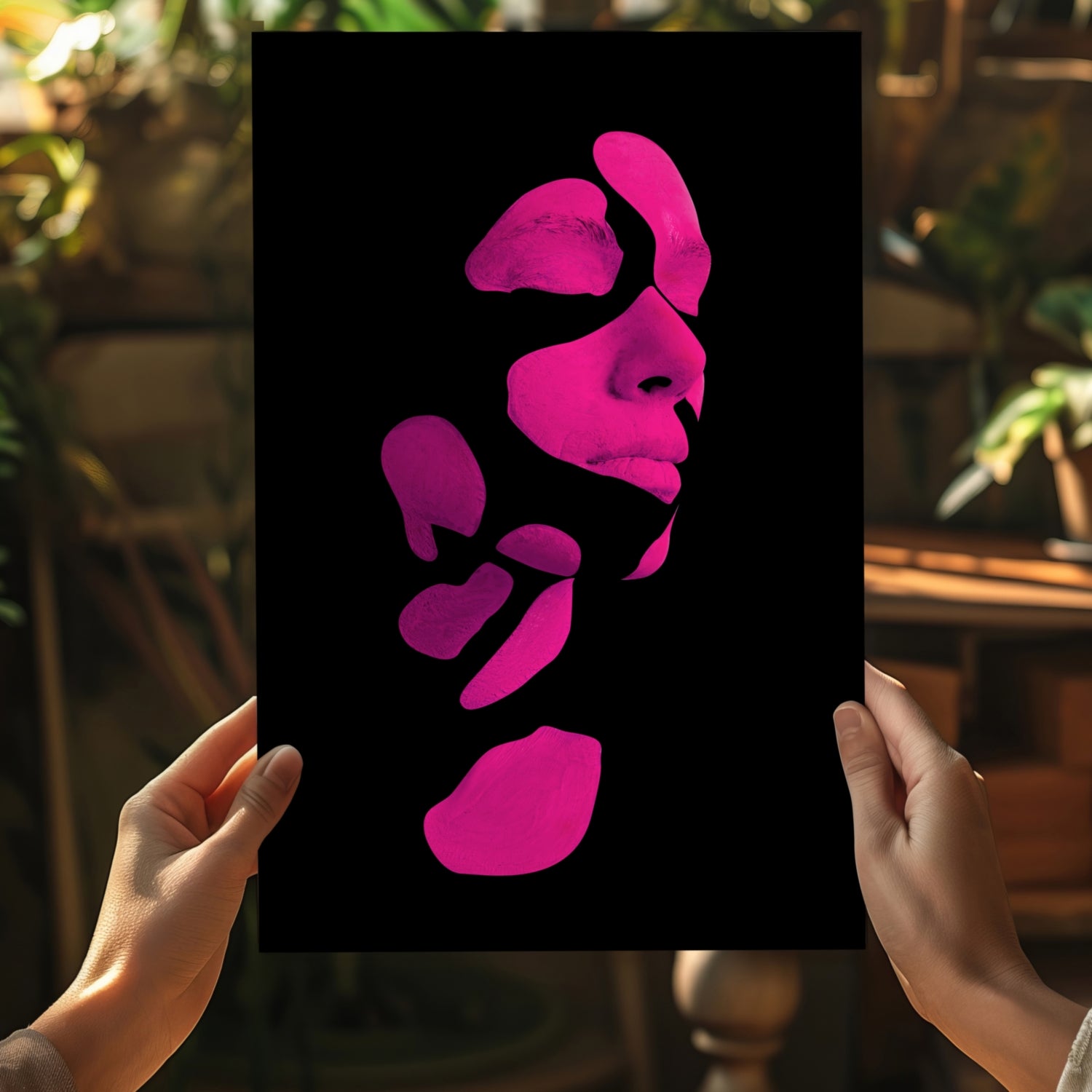 Woman in Style Fuschia Aluminum Print.