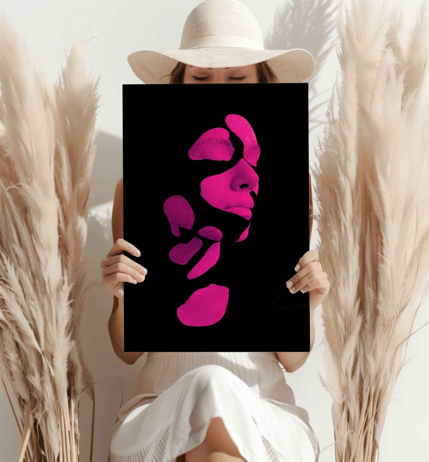 Woman in Style Fuschia Aluminum Print.