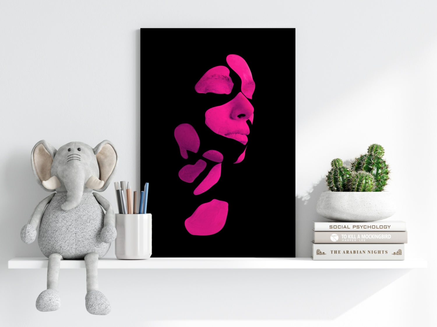 Woman in Style Fuschia Aluminum Print.