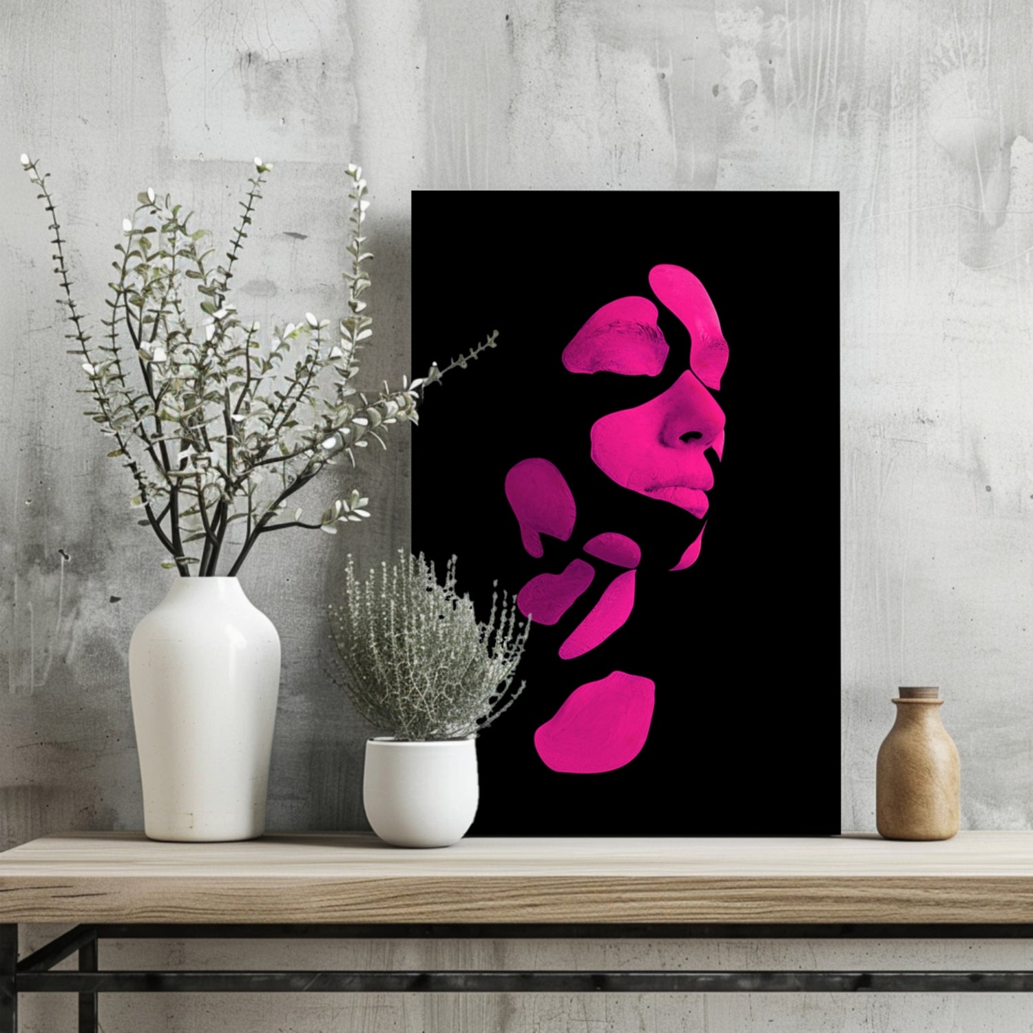 Woman in Style Fuschia Aluminum Print.